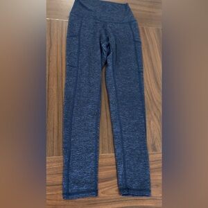 Aerie Chill Play Move Mid Rise Leggings Navy Heather Size Small w/Pockets